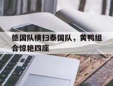 IM体育平台-德国队横扫泰国队，黄鸭组合惊艳四座的简单介绍